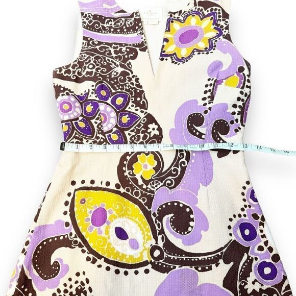 Kate Spade Keiran Dress Hydrangea Moroccan Paisley Cotton Sheath Women’s Size 2 - Picture 14 of 16